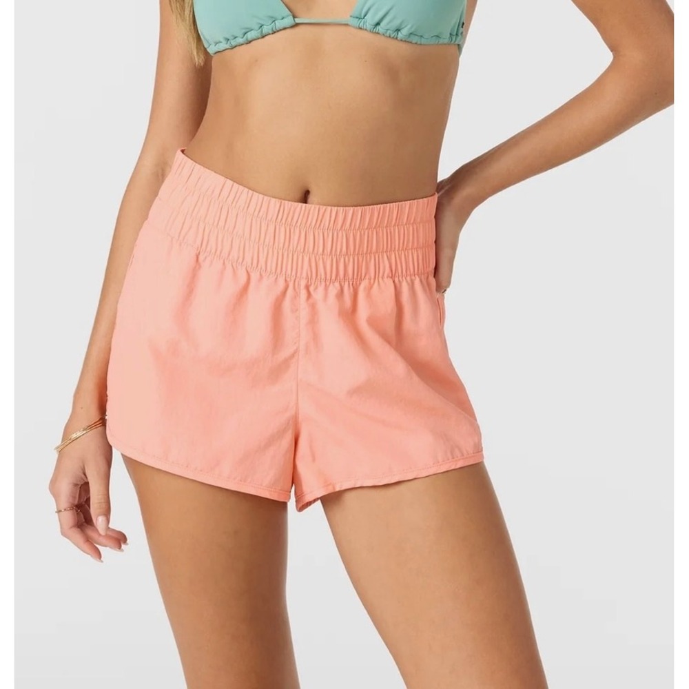 NWT O'Neill Backbay Backbay 2" Elastic Boardshorts Coral Desert Flower XS $44